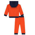 Younger Boys Orange & Navy Blue Logo Tracksuit, 1, hi-res